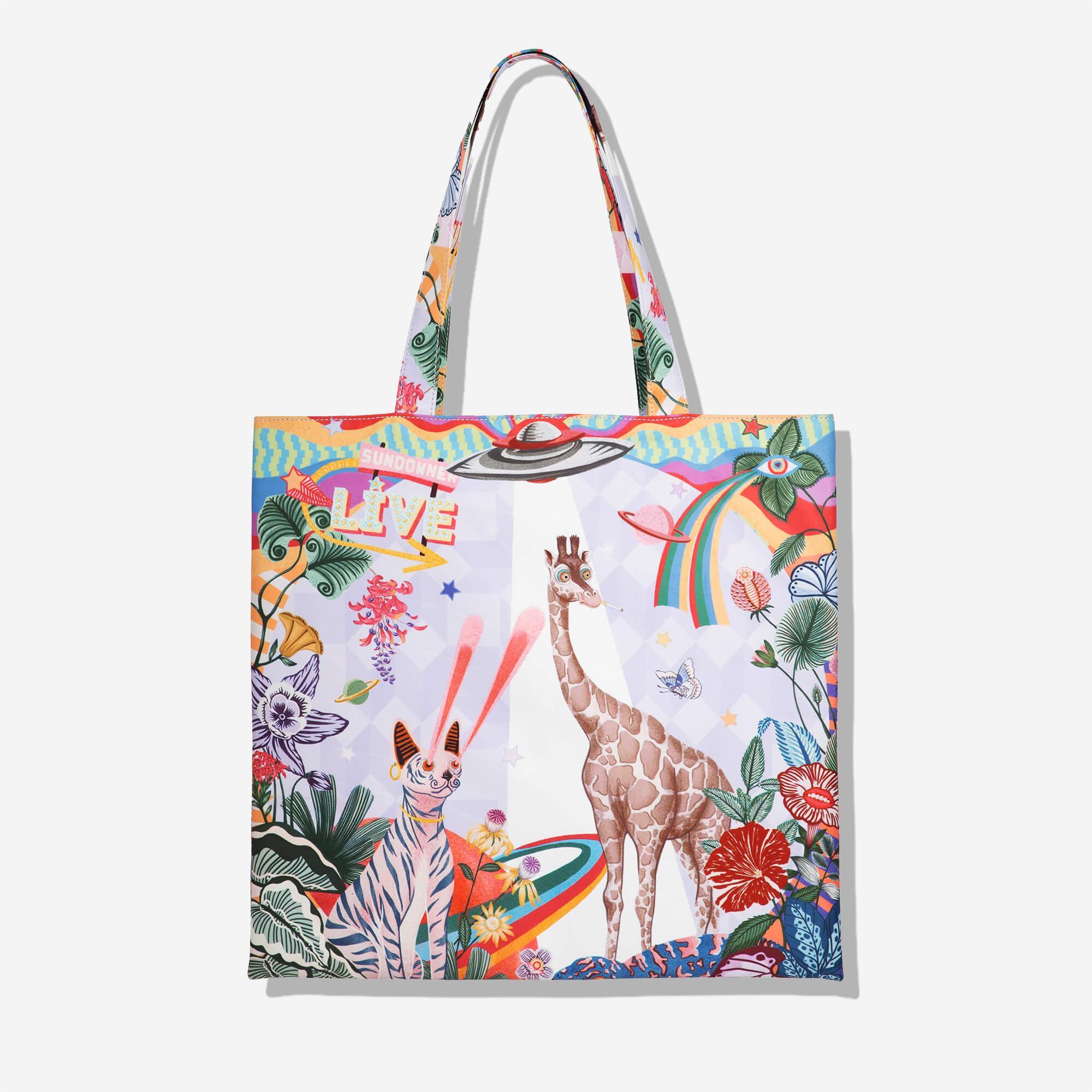 MaH Cartoon Printing Canvas Tote Bag