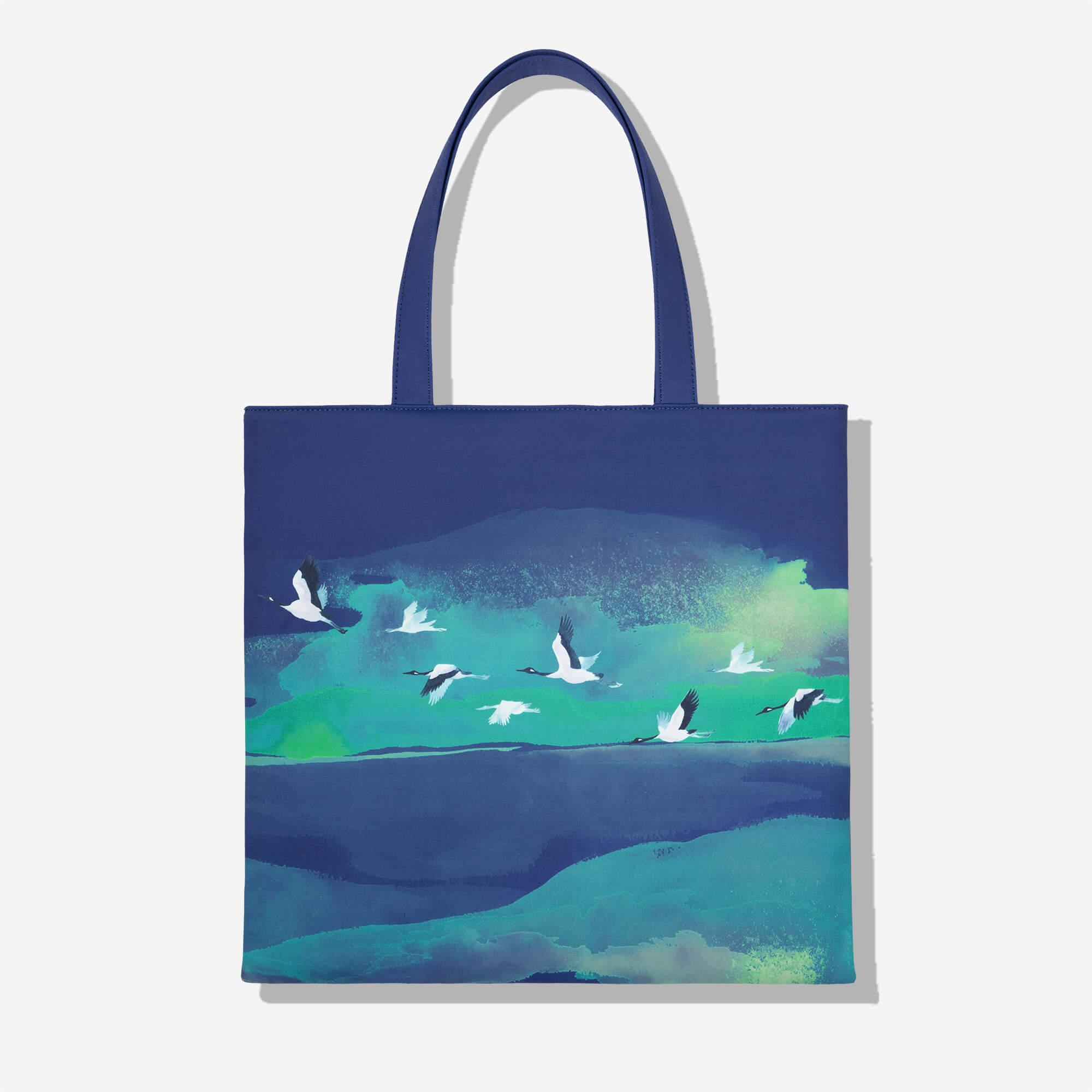 MaH Blue Canvas Tote Bag For Women