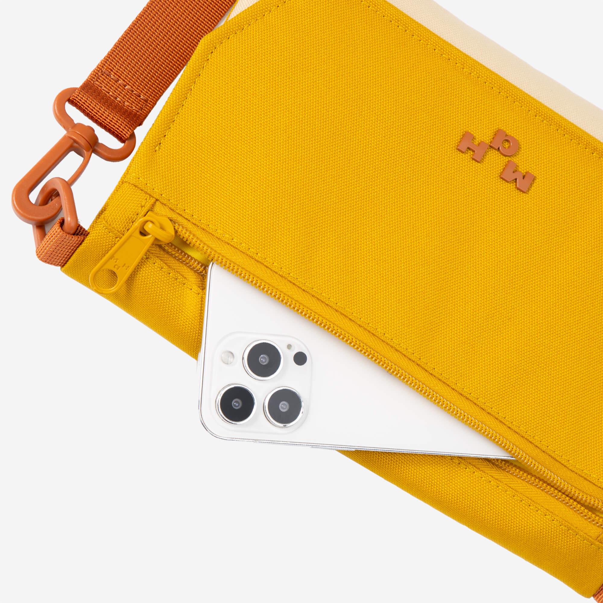 Yellow Flap Crossbody Bag