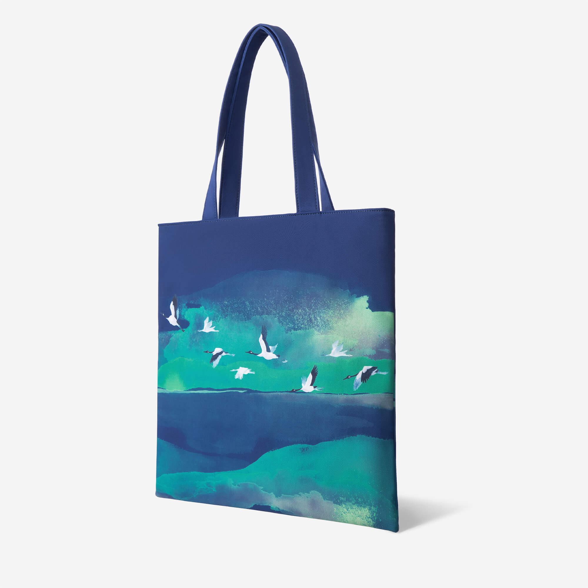 MaH Blue Canvas Tote Bag For Women