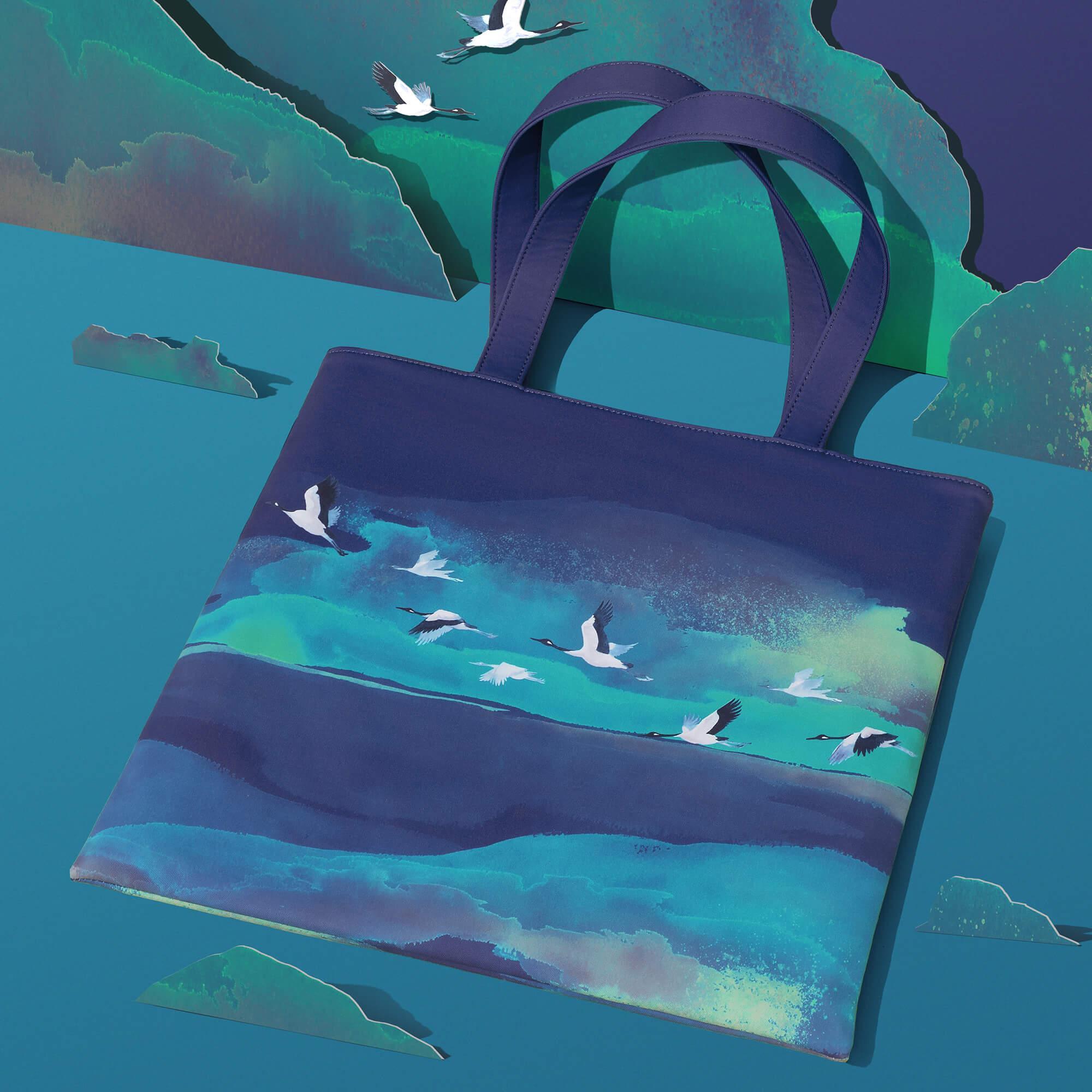 MaH Blue Canvas Tote Bag For Women