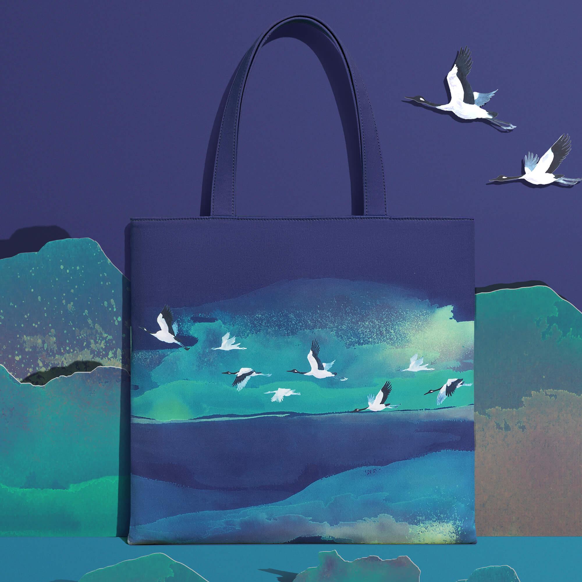 MaH Blue Canvas Tote Bag For Women