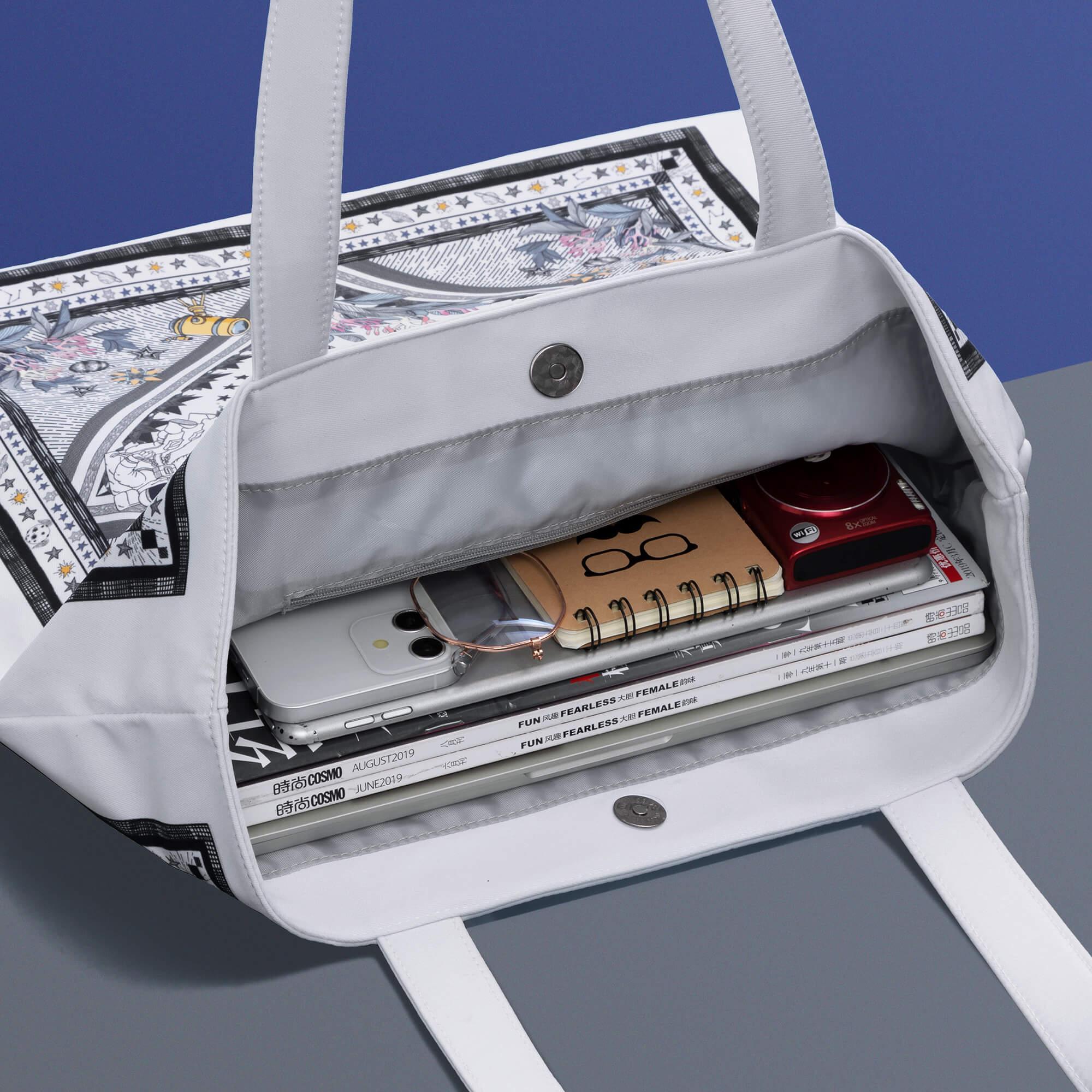 MaH Floral Prints Canvas Tote Bags