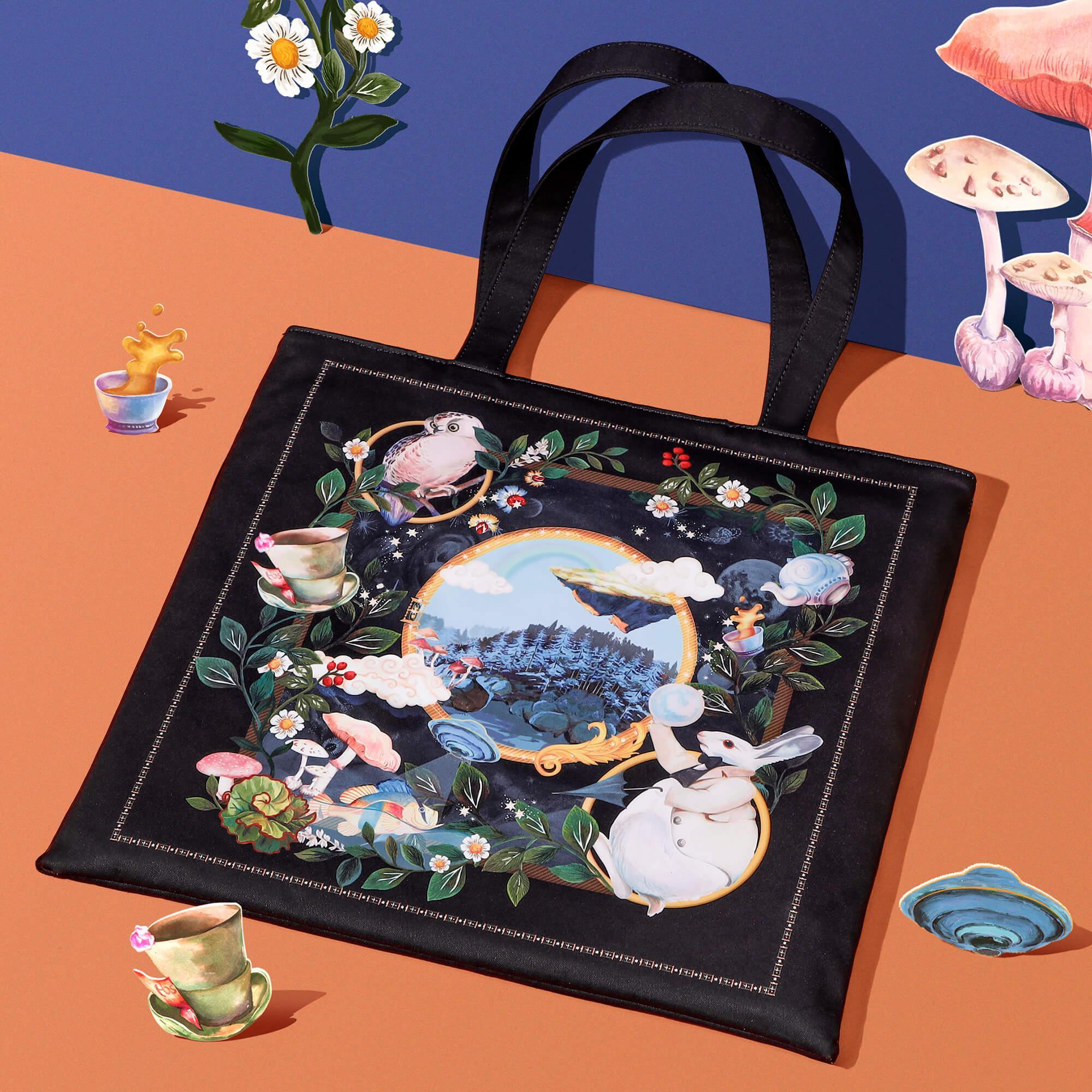 Floral Printed Canvas Tote Bag