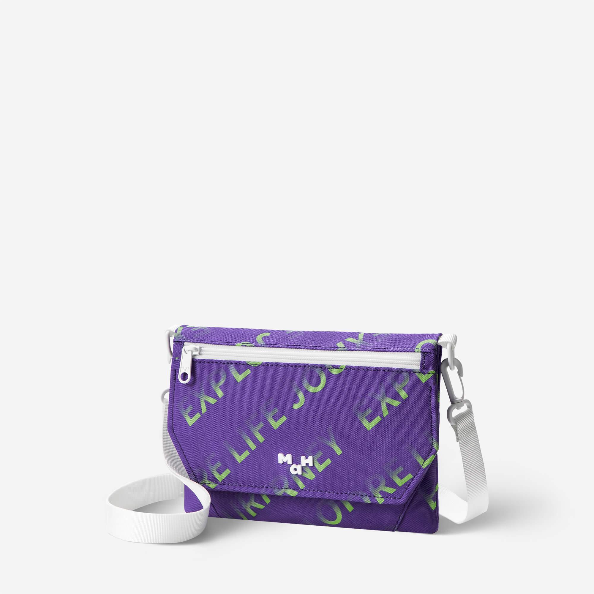 Letter Prints Purple Crossbody Bag