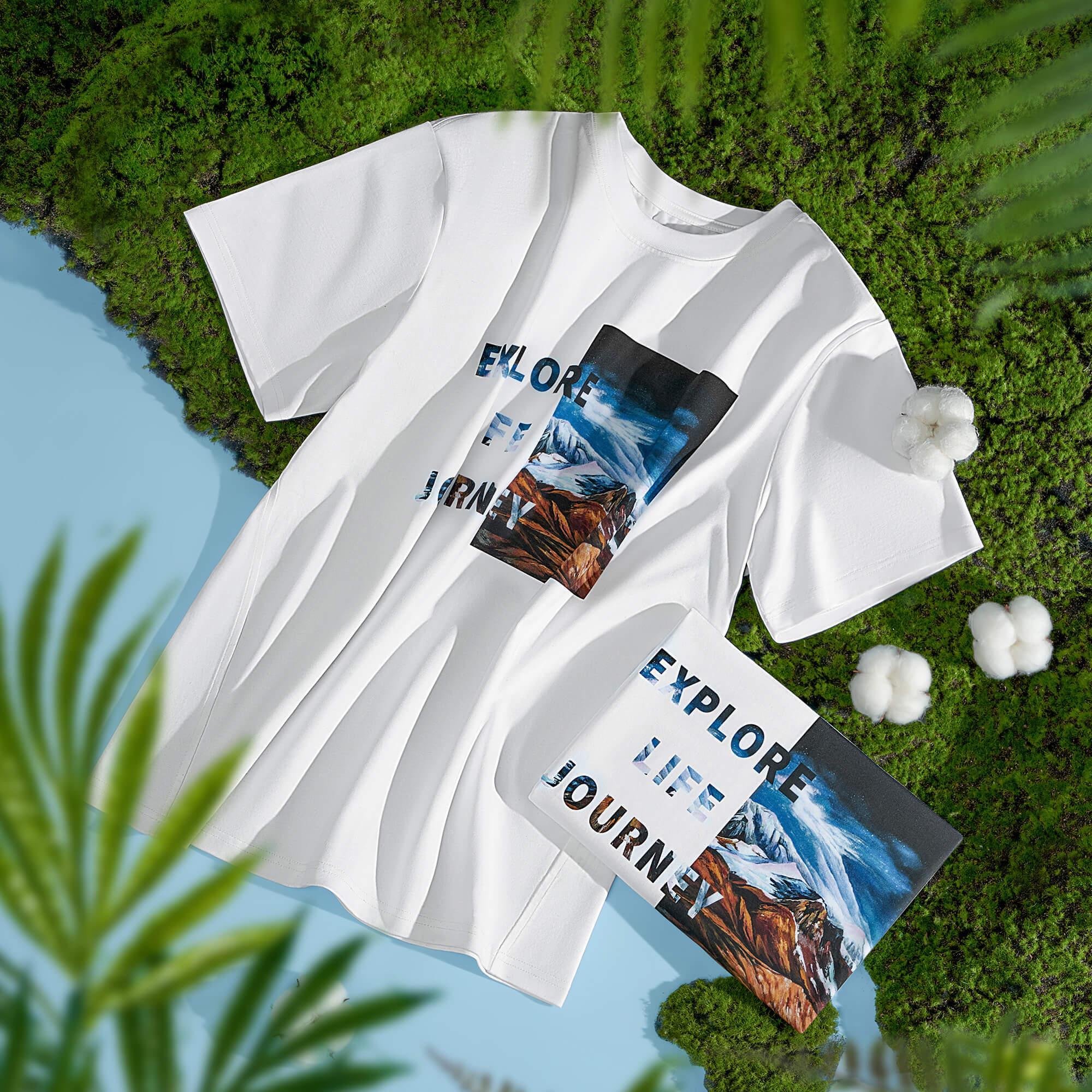 Cotton Loose T Shirt in White