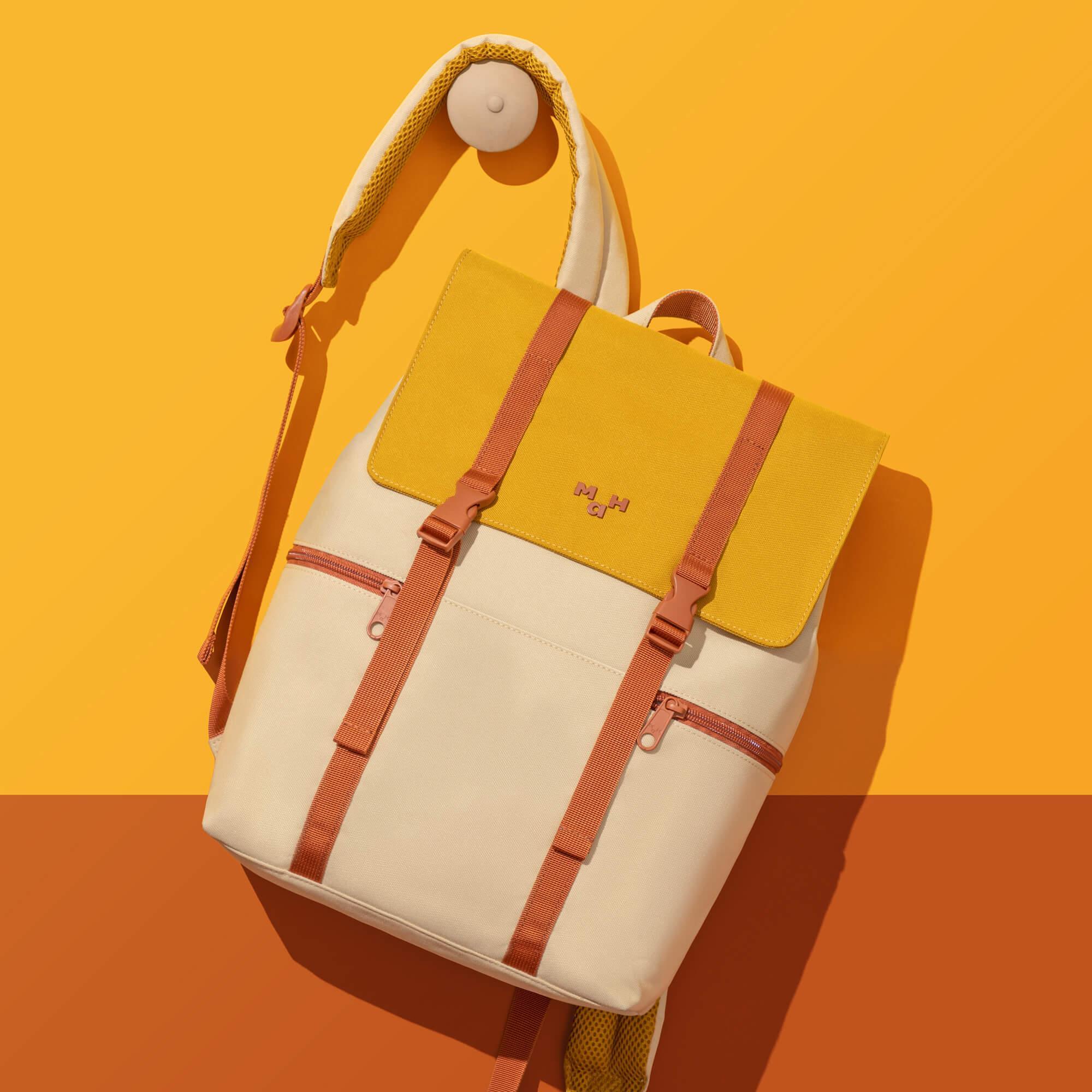 Yellow Backpack Schoolbag For Girls