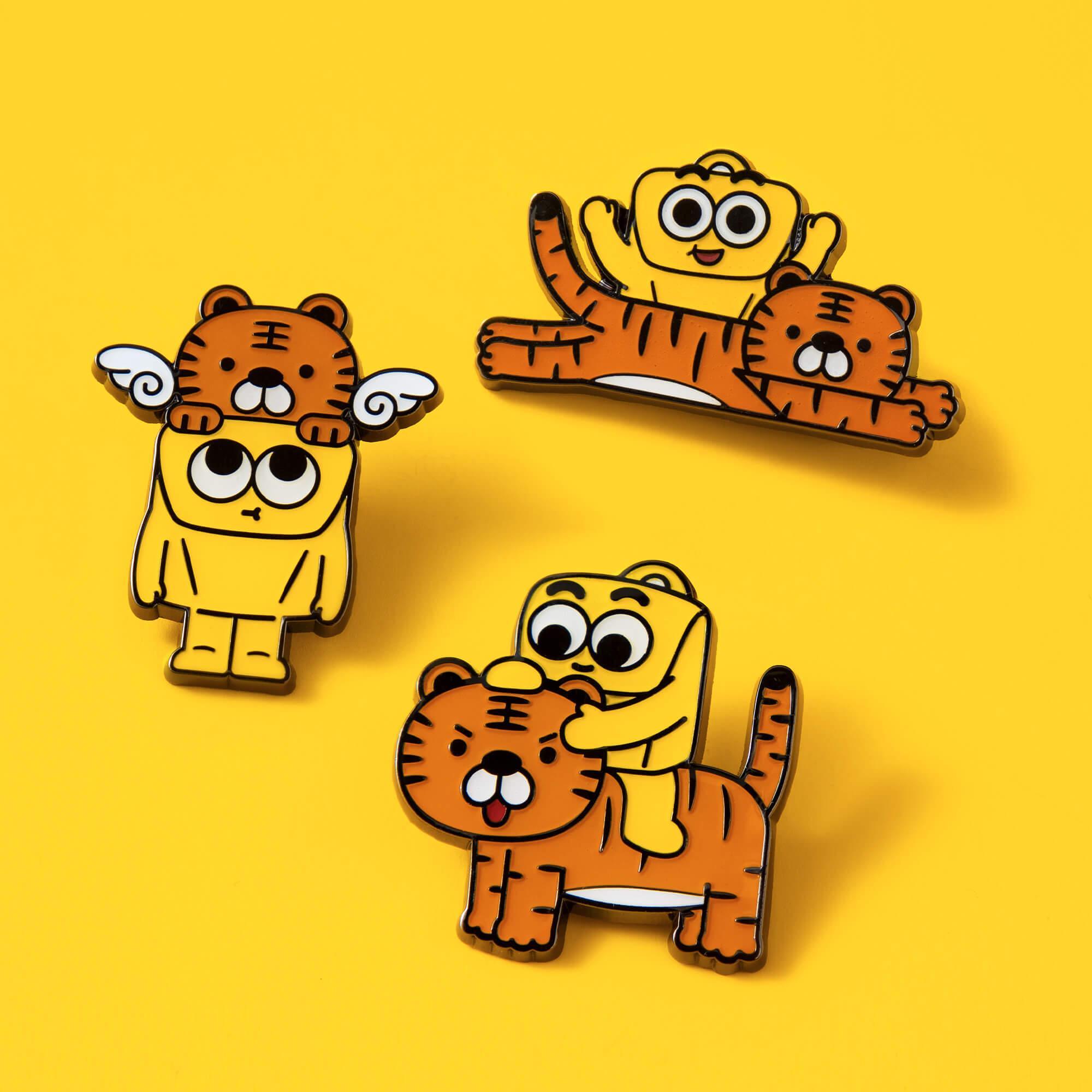 MaH Lapel Enamel Pin-Yellow Tigers